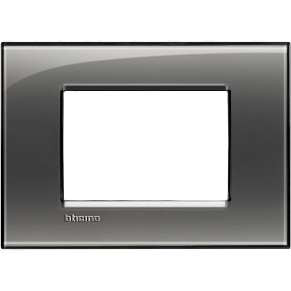 BTICINO - Abdeckrahmen LIVINGLIGHT für Kompaktinstallation, 3-modulig, Farbe: Rauchgrau