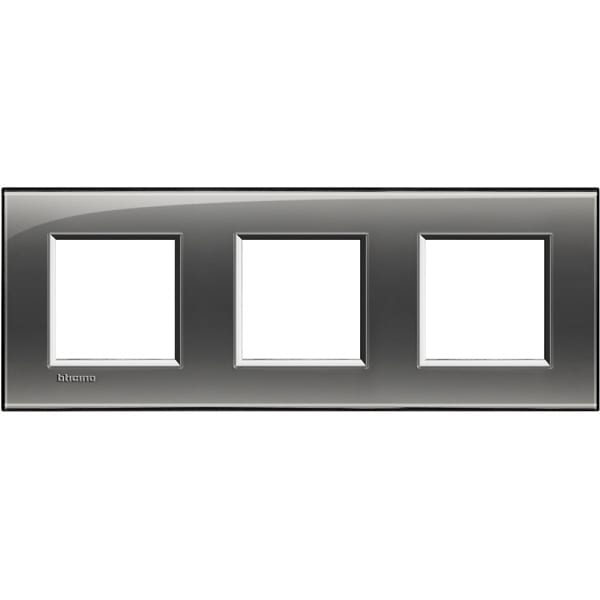BTICINO - Abdeckrahmen LIVINGLIGHT: 3-fach, 2 + 2 + 2 Module, Farbe: Rauchgrau