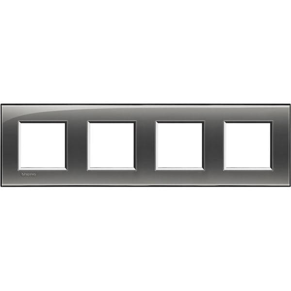 BTICINO - Abdeckrahmen LIVINGLIGHT: 4-fach, 2 + 2 + 2 + 2 Module, Farbe: Rauchgrau
