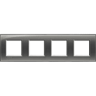 BTICINO - Abdeckrahmen LIVINGLIGHT: 4-fach, 2 + 2 + 2 + 2 Module, Farbe: Rauchgrau