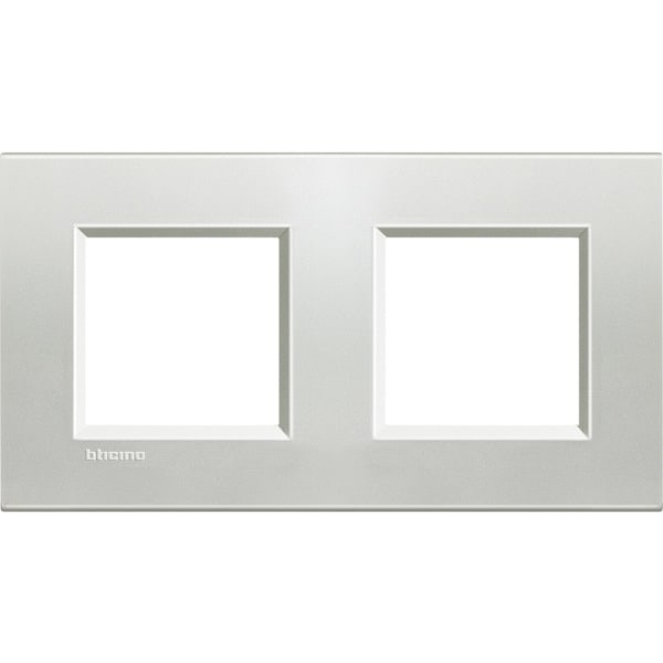 BTICINO - Abdeckrahmen LIVINGLIGHT: 2-fach, 2 + 2 Module, Farbe: Silber