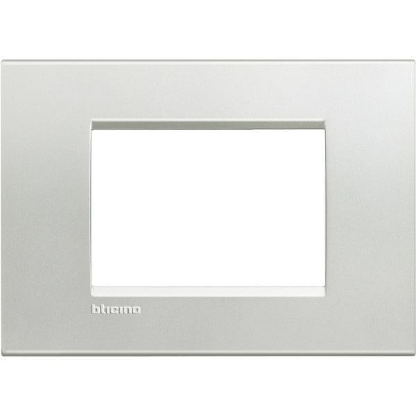 BTICINO - Abdeckrahmen LIVINGLIGHT für Kompaktinstallation, 3-modulig, Farbe: Silver