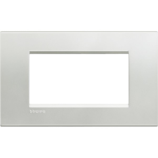 BTICINO - Abdeckrahmen LIVINGLIGHT für Kompaktinstallation, 4-modulig, Farbe: Silver