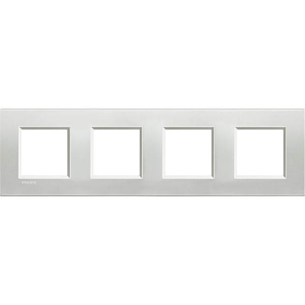 BTICINO - Abdeckrahmen LIVINGLIGHT: 4-fach, 2 + 2 + 2 + 2 Module, Farbe: Silber