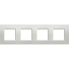 BTICINO - Abdeckrahmen LIVINGLIGHT: 4-fach, 2 + 2 + 2 + 2 Module, Farbe: Silber
