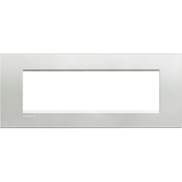 BTICINO - Abdeckrahmen LIVINGLIGHT für Kompaktinstallation, 7-modulig, Farbe: Silver