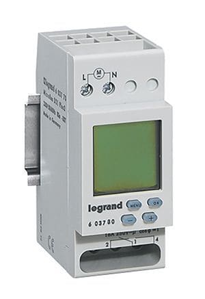 LEGRAND - MicroRex D21 Plus 2, digitale Wochenzeitschaltuhr DE, 230 VAC, 1 Kanal, 2TE