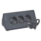 LEGRAND - Tablet Workstation mit Schalter 2xUSB-A  3xSteckdose Farbe: Schwarz