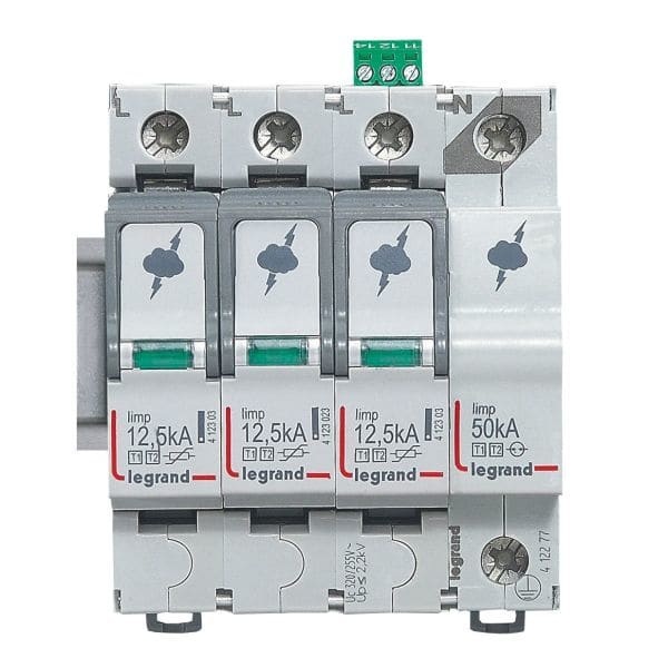 LEGRAND - Kombiableiter Typ 1+2, 3+1 Schaltung, FM, 230/400 VAC, Iimp 12,5 kA, (Uc)320 VAC