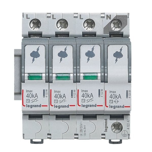 LEGRAND - Überspannungsableiter Typ 2, 3+1 Schaltung, 230/400 VAC, Imax 40 kA, (Uc)320 VAC