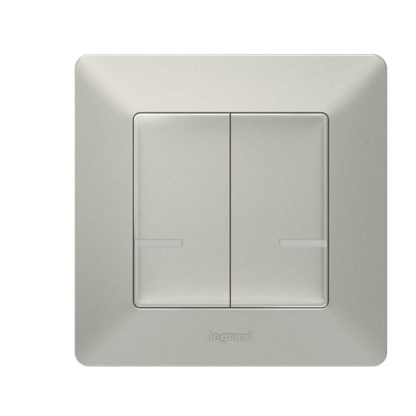 LEGRAND - Valena Life with Netatmo Wandsender 2-Fach Farbe: Aluminium