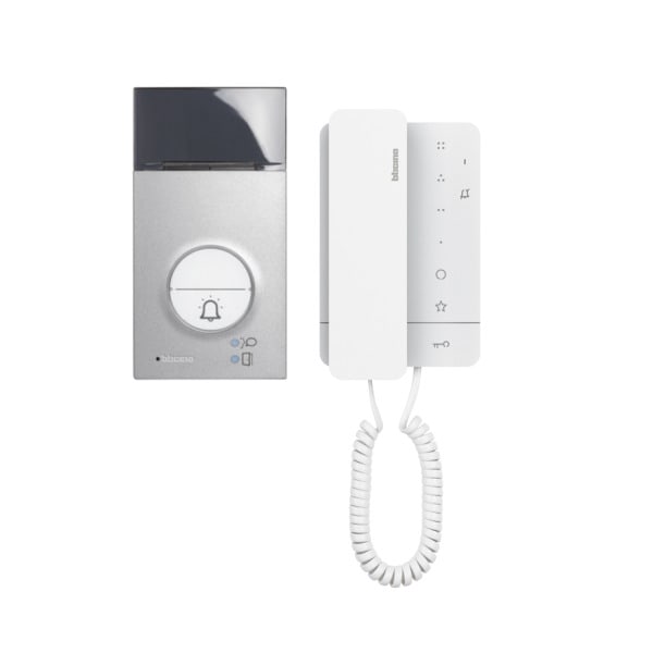 BTICINO - Flex'ONE Audio-Set mit Türstation LINEA3000 (1 und 2 Ruftasten) + CLASSE100 A16M