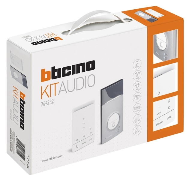BTICINO - Flex'ONE Audio-Set mit Türstation LINEA3000 (1 und 2 Ruftasten) + CLASSE100 A16E