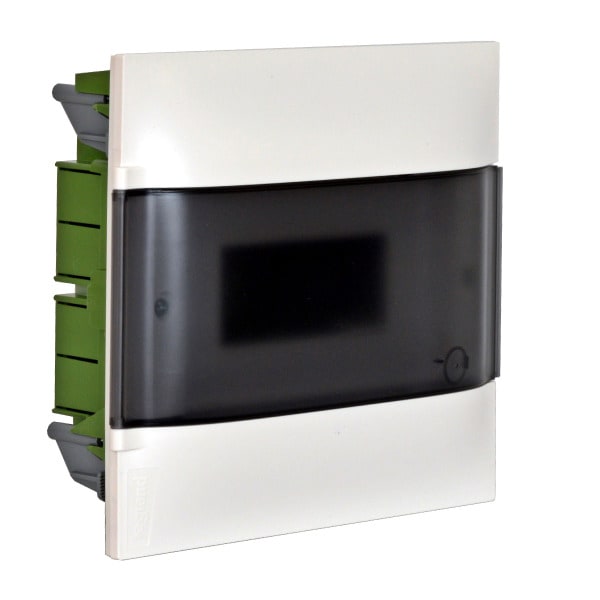 LEGRAND - Practibox S Unterputzverteiler, mit Rauchglas-Kunstofftür, weiss, 1x 12 Module