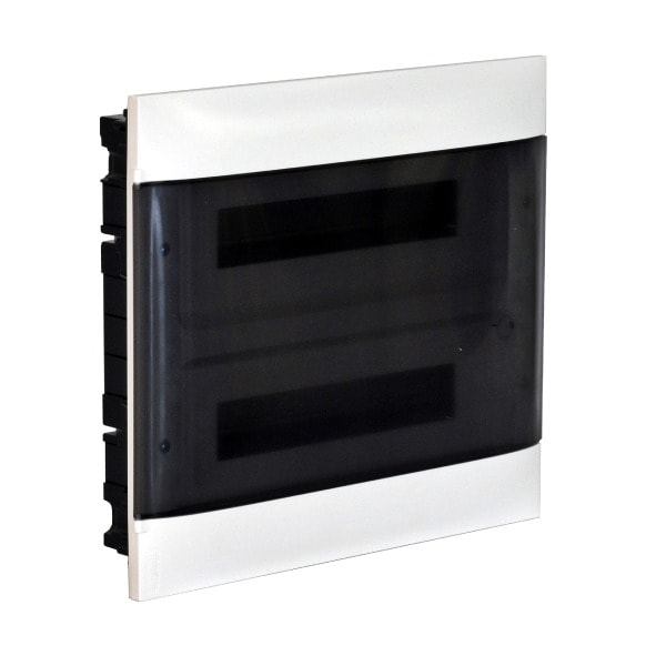LEGRAND - Practibox S Unterputzverteiler, mit Rauchglas-Kunstofftür, weiss, 2x 12 Module
