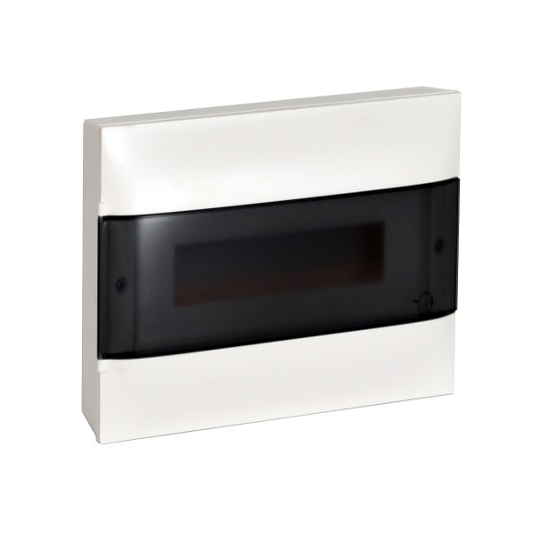 LEGRAND - Practibox S Aufputzverteiler, mit Rauchglas-Kunstofftür, weiss, 1x 12 Module