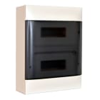 LEGRAND - Practibox S Aufputzverteiler, mit Rauchglas-Kunstofftür, weiss, 2x 12 Module