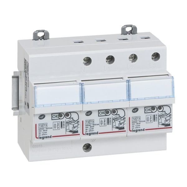 LEGRAND - Überspannungsableiter mit integr.Vorsicherung Typ2+3, 3+1 Schalt.,12kA, Isc 6kA