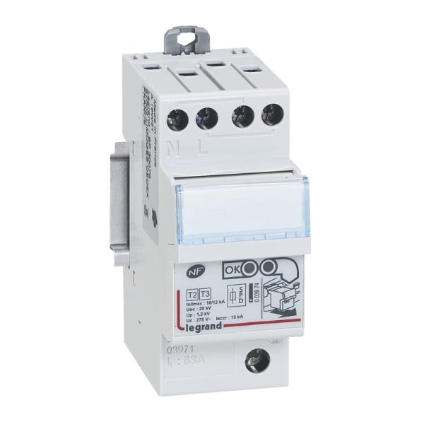 LEGRAND - Überspannungsableiter mit integr.Vorsicherung Typ2+3, 1+1 Schalt.,12kA, Isc 10kA