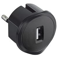 LEGRAND - USB Adapter 1,5A-5V für eine Schukosteckdose in der Farbe SCHWARZ