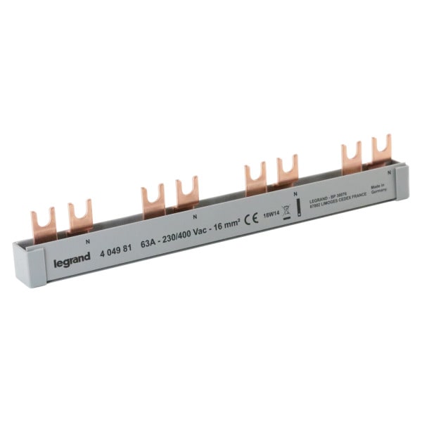 LEGRAND - Gabelkammschiene, 2-polig, 12 TE, 16 mm², 1P+N, für 4 AFDD  FI/LS
