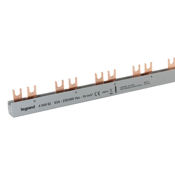 LEGRAND - Gabelkammschiene, 2-polig, 1 m, 16 mm², 1P+N, für 19 AFDD  FI/LS