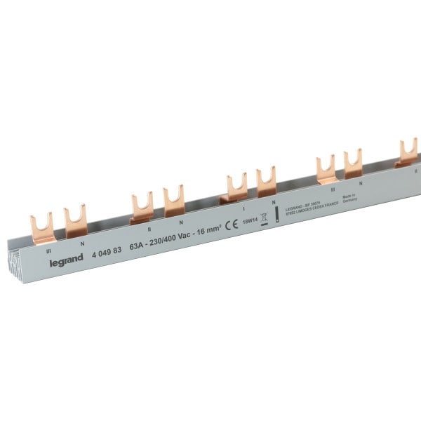 LEGRAND - Gabelkammschiene, 4-polig, 1 m, 16 mm², 3-phasig+N, für 19 AFDD mit FI/LS