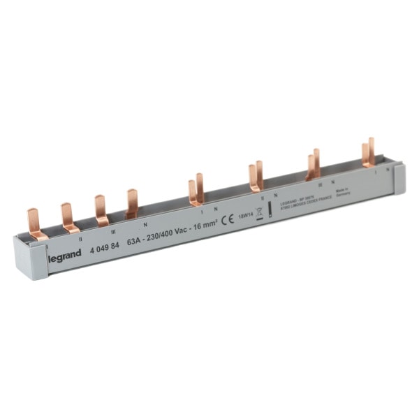 LEGRAND - Stiftkammschienen-Kombi.,4-polig, 12TE, 16mm², 3P+N,für 1 FI 4p und 4AFDD mit LS