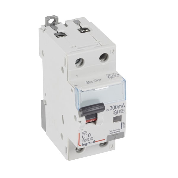 LEGRAND - DX3 FI/LS-Schalter C-Charakteristik, 10A, 1P+N, 6kA, 300mA, Typ A, 230VAC, 2TE