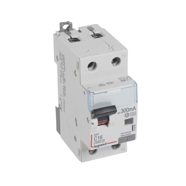 LEGRAND - DX3 FI/LS-Schalter C-Charakteristik, 16A, 1P+N, 6kA, 300mA, Typ A, 230VAC, 2TE