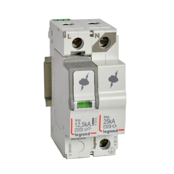 LEGRAND - Kombiableiter Typ 1+2, 1+1 Schaltung, 230/400 VAC, Iimp 12,5 kA, (Uc)320 VAC