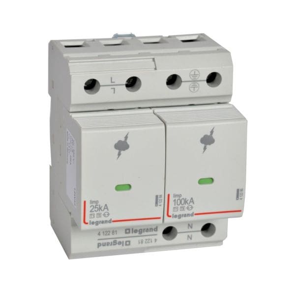 LEGRAND - Kombiableiter Typ 1+2, 1+1 Schaltung,FM, 230/400 VAC, Iimp 25 kA, (Uc)350 VAC