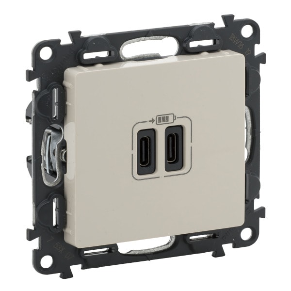 LEGRAND - Valena Life 2XUSBc 2-modulig 3A Farbe: Mandelweiß