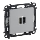LEGRAND - Valena Life 2XUSB A+C 2-modulig 3A Farbe: Aluminium