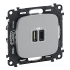 LEGRAND - Valena Allure 2XUSB A+C 2-modulig 3A Farbe: Aluminium