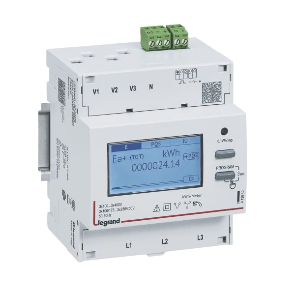 LEGRAND - Energiezähler EMDX³, MID, 3-ph., Anschl.über Stromwandler x/5, Impulsausgang,4TE