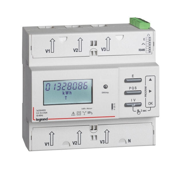 LEGRAND - Energiezähler EMDX³, MID, 125A, 3-phasig, Direktanschluss, RS485+Impuls, 6TE