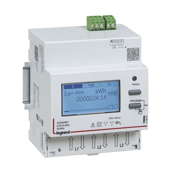 LEGRAND - Energiezähler EMDX³, MID, 63 A, 3-phasig, Direktanschluss, Impulsausgang, 4TE