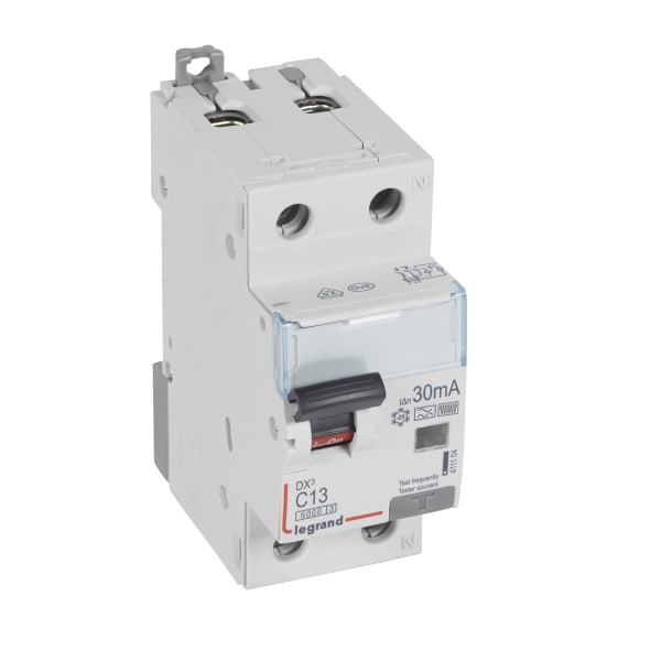 LEGRAND - DX3 FI/LS-Schalter C-Charakteristik, 13A, 1P+N, 6kA, 30mA, Typ F, 230VAC, 2TE