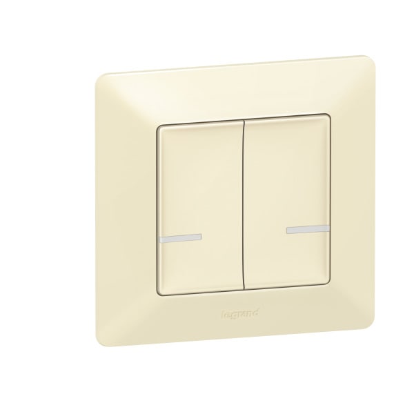 LEGRAND - Valena Life with Netatmo Serienschalter 2 x 250W pro Kanal Farbe: Mandelweiss