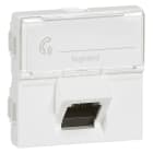 LEGRAND - Mosaic 2-fach RJ45 Kat 6 STP mit Anschlusswinkel von 45° Farbe: Ultraweiß