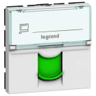 LEGRAND - Mosaic 1-fach RJ45, Kat 6A, STP, 2-modulig Farbe: Ultraweiß/ Grün