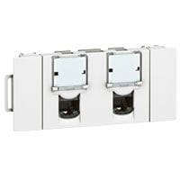LEGRAND - Mosaic 1-fach RJ45, Kat 6A, FTP,Snap-On, 3-modulig, Farbe: Ultraweiß