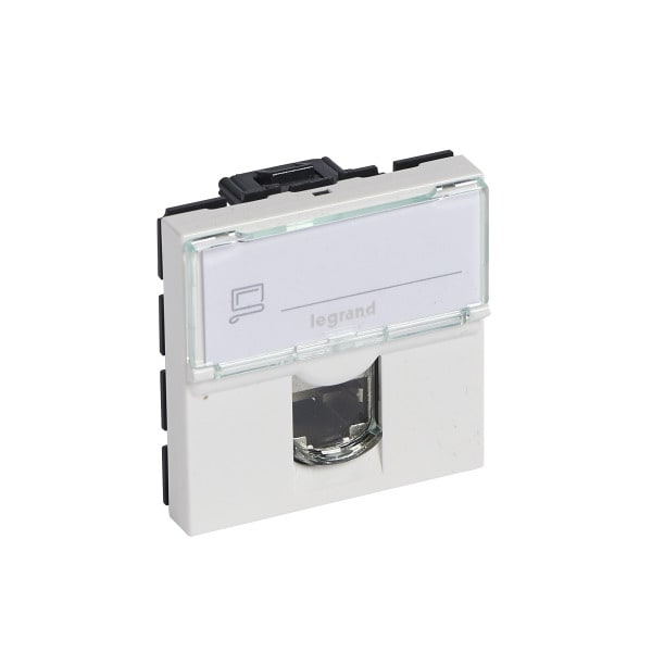 LEGRAND - Mosaic 1-fach RJ45, Kat 6A, STP, 2-modulig, Farbe: Ultraweiß