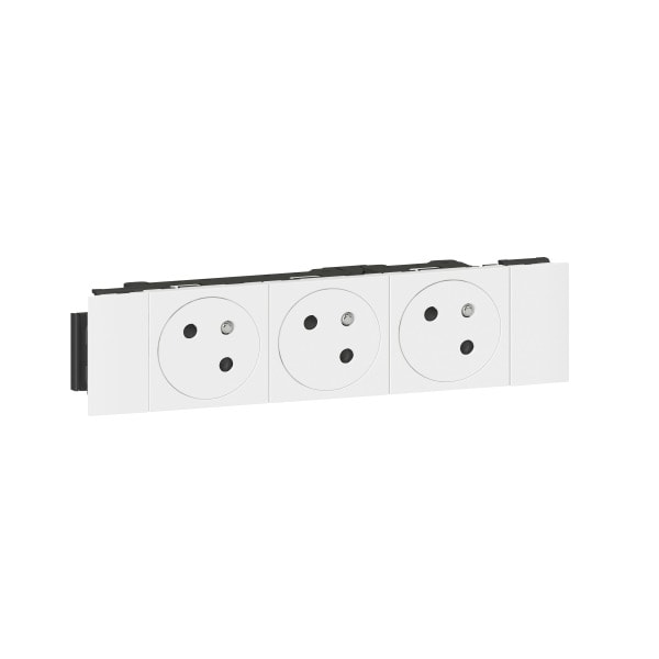 LEGRAND - MSC Link 3xSteckdose F/B Std, DLPClip erhöhter Berührungsschutz Farbe: Ultraweiß