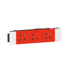 LEGRAND - Mosaic 3-fach Steckdose 45° F/B Standard, codiert, Snap-On, EBS Farbe: Rot
