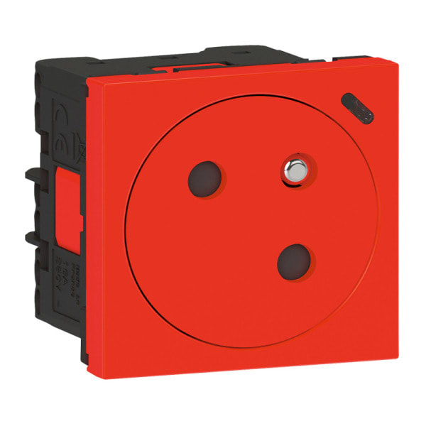 LEGRAND - Mosaic Link Steckdose 45° F/B Std., Funktionsanzeige, EBS Farbe: Rot