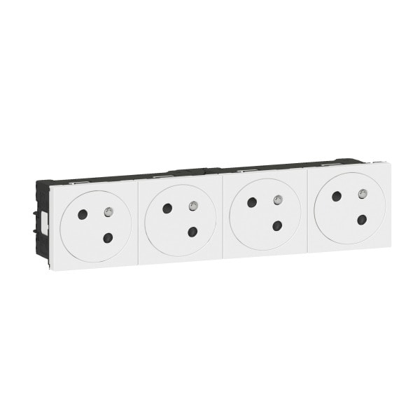 LEGRAND - Mosaic Link 4xSteckdose 45° F/B Std, erhöhter Berührungsschutz Farbe: Ultraweiß