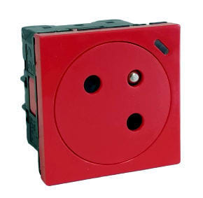 LEGRAND - Mosaic Link Steckdose 45° F/B Standard, antibakteriell, SL, EBS Farbe: Rot