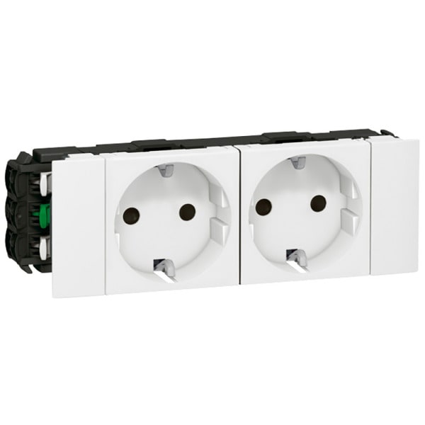 LEGRAND - Mosaic 2-fach Schutzkontakt-Steckdose, Snap-On, EBS Farbe: Ultraweiß